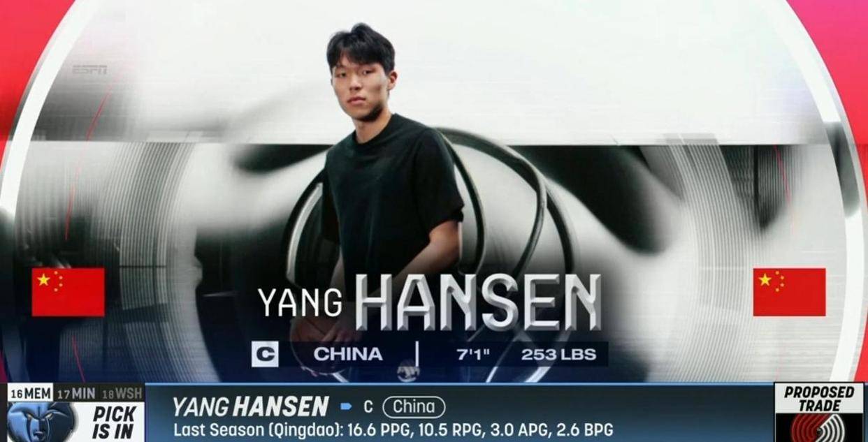好博体育-队记给杨瀚森评B-!速度慢让我担心现在对手不会在NBA(杨翰笙个人介绍)